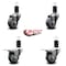 Service Caster 3'' Thermoplastic Rubber Swivel 1-5/8'' Expanding Stem Caster Set 2 Total Lock Brakes, 4PK SCC-EXTTL20S314-TPRB-2-S-2-158 - alternate 3